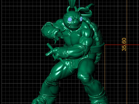 Pendentif tortue ninja imprimable en 3D avec yeux rubis Modèles 3D en vedette