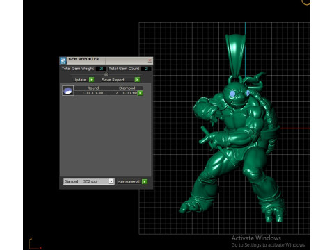 Pendentif tortue ninja imprimable en 3D avec yeux rubis Modèles 3D en vedette