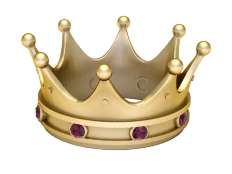 3D Printable Regal Crown Ring with Ruby Stones 3D Print Model