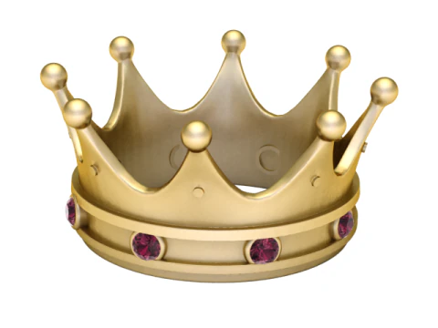 3D Printable Regal Crown Ring with Ruby Stones 3D Print Model