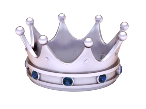 3D Printable Regal Crown Ring with Ruby Stones 3D Print Model