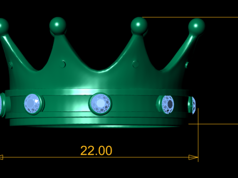 3D Printable Regal Crown Ring with Ruby Stones 3D Print Model