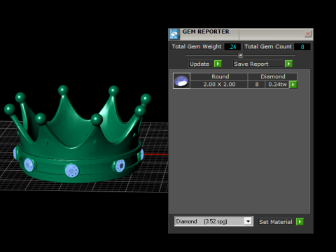 3D Printable Regal Crown Ring with Ruby Stones 3D Print Model