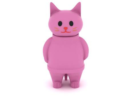Simpatico cartone animato gatto Minimal Pink Kitty personaggio giocattolo Modello di stampa 3D