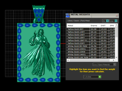 Luxury Divine Mercy Jesus Pendant with Ruby Border 3D Print Model