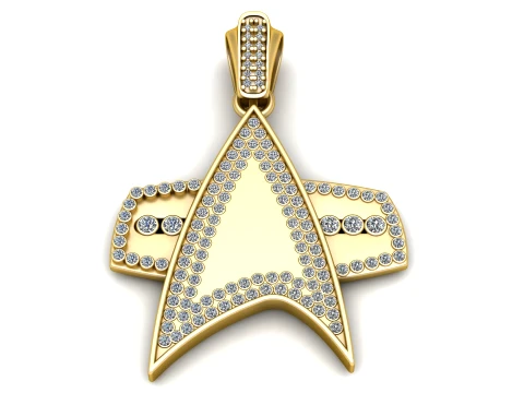 Star Verity Gemstone Gold Pendant 3D Model