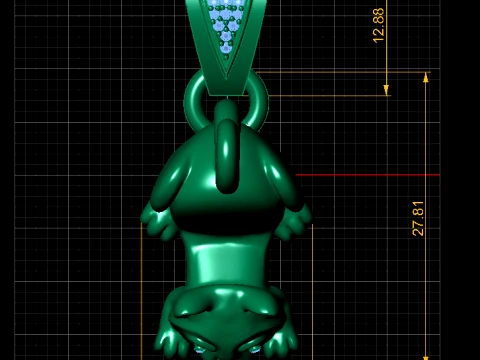 Playful Cat Gold Pendant 3D Model