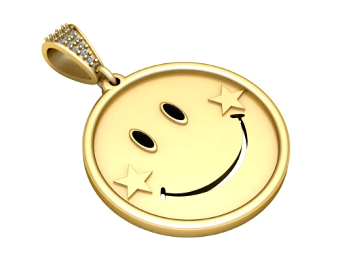 Star Smile Gold Pendant 3D Model