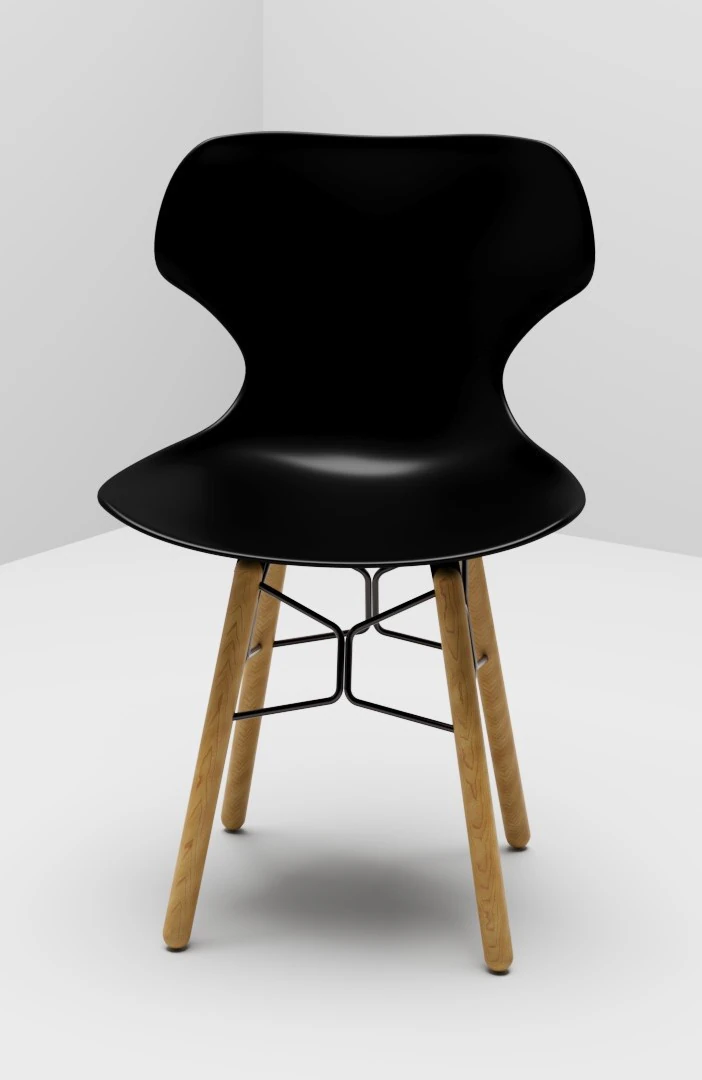 Chair with backrest 3D Model .c4d .max .obj .3ds .fbx .stl .blend