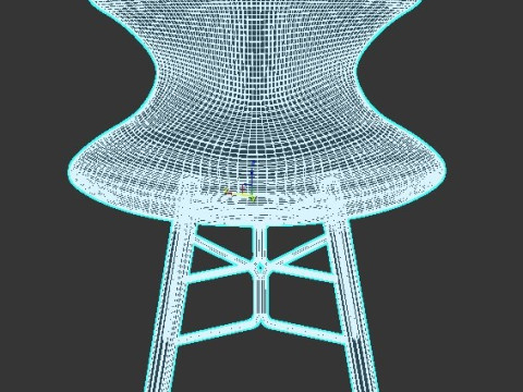 Chair with backrest Model 3D
