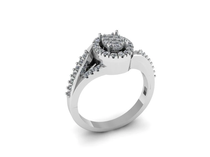 Diamond Ring 3D Model .c4d .max .obj .3ds .fbx .stl .blend 