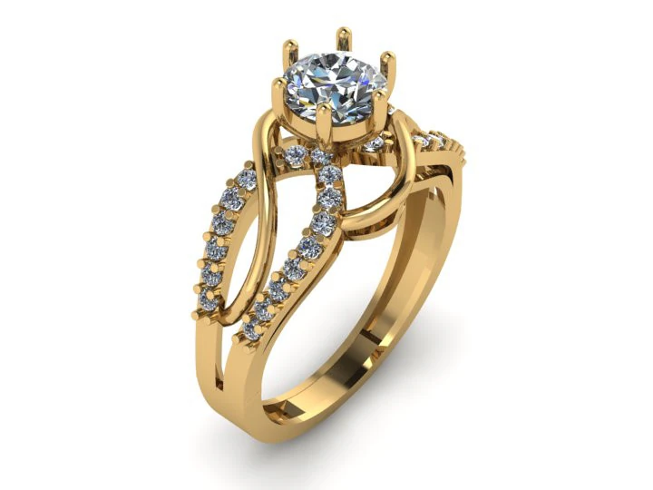 Anel de diamante Modelo 3D .c4d .max .obj .3ds .fbx .stl .blend 