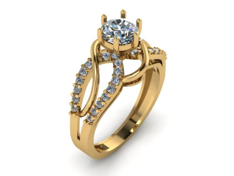 Anel de diamante Modelo 3D