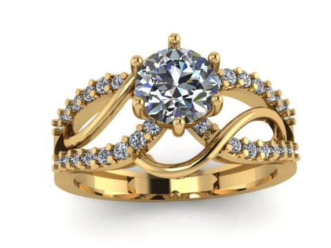 Anel de diamante Modelo 3D