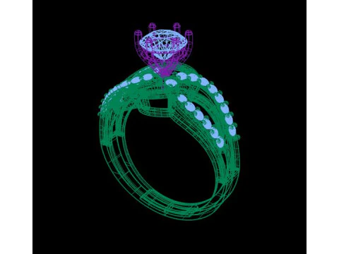 Anel de diamante Modelo 3D