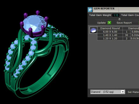 Anel de diamante Modelo 3D