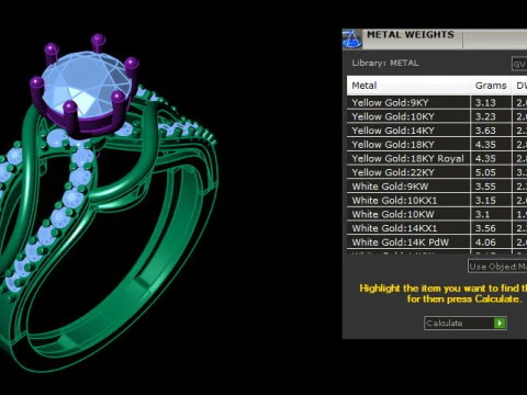 Anel de diamante Modelo 3D