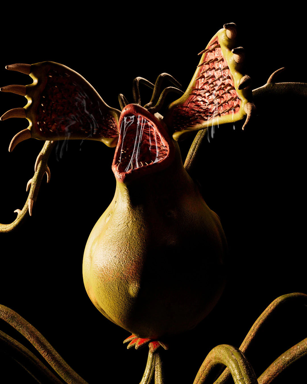 Monster Plant 3D Model .c4d .max .obj .3ds .fbx .stl .blend 