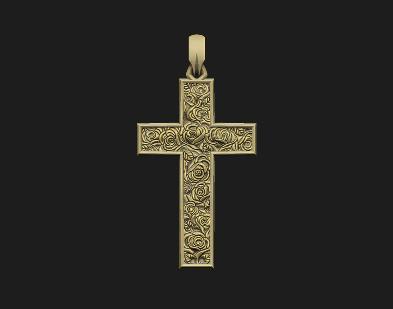 クロスローズ、花のクラスター、宗教、大聖堂、クレスト、精神性、野生のインリ、願いパターン 3Dプリントモデル .c4d .max .obj .3ds .fbx .stl .blend 