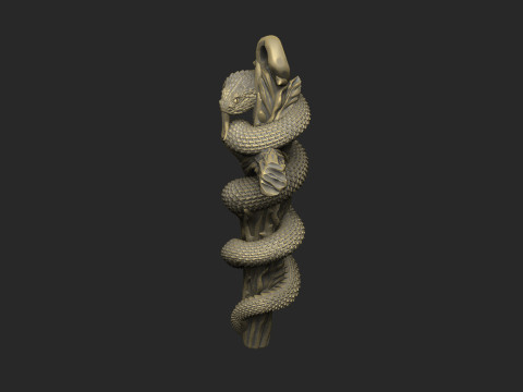 Anaconda religious Halloween floral witch evil amulet snake skull serpent python mamba 3D printmodel