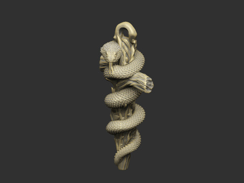 Anaconda religious Halloween floral witch evil amulet snake skull serpent python mamba 3D printmodel