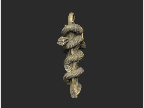 Anaconda religious Halloween floral witch evil amulet snake skull serpent python mamba 3D printmodel