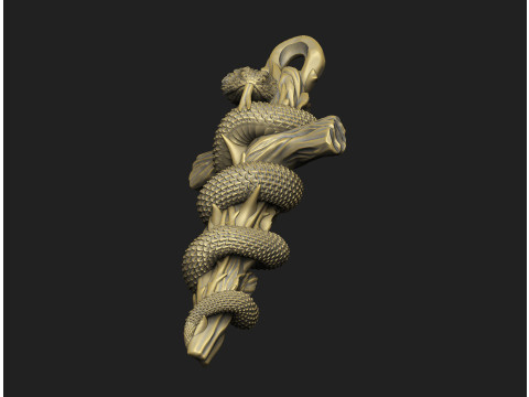 Anaconda religious Halloween floral witch evil amulet snake skull serpent python mamba 3D printmodel
