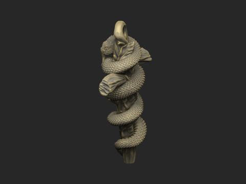 Anaconda religious Halloween floral witch evil amulet snake skull serpent python mamba 3D printmodel