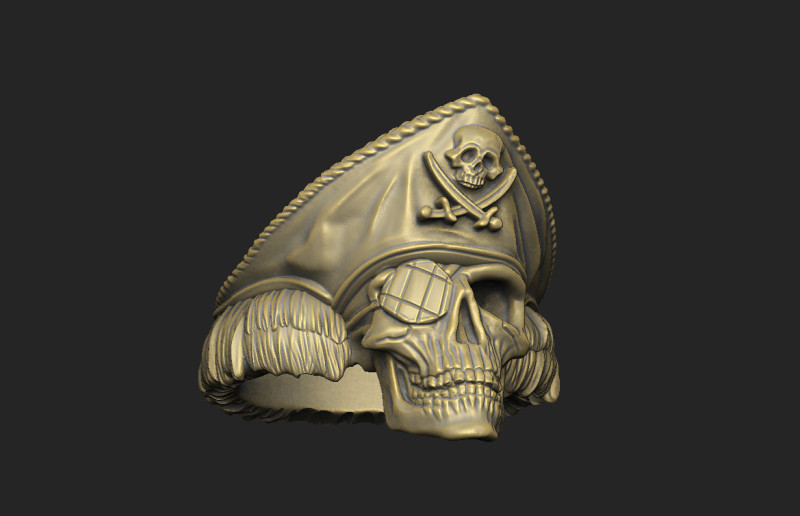 Pirate ghost Caribbean skull death captain cannibal design 3D Print Model .c4d .max .obj .3ds .fbx .stl .blend 