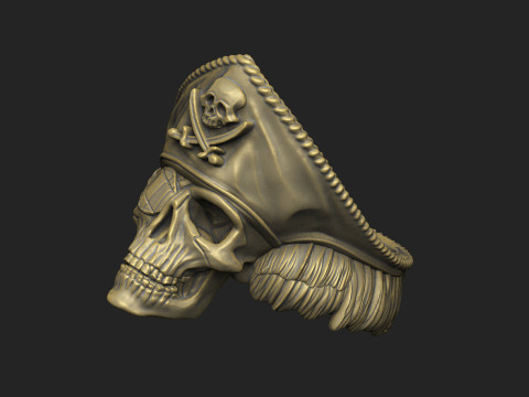 Pirate ghost Caribbean skull death captain cannibal design 3D Print Model