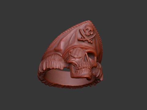 Pirate ghost Caribbean skull death captain cannibal design 3D Print Model