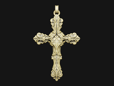 Cross baroque relief laser artcam print carving aspire gothic Modelo de impresión 3D