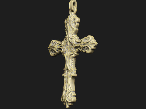 क्रॉस बारोक रिलीफ लेजर आर्टकैम प्रिंट नक्काशी एस्पायर गॉथिक 3D प्रिंट मॉडल