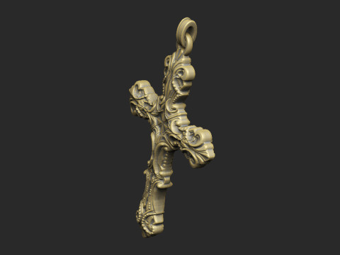 क्रॉस बारोक रिलीफ लेजर आर्टकैम प्रिंट नक्काशी एस्पायर गॉथिक 3D प्रिंट मॉडल