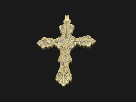 क्रॉस बारोक रिलीफ लेजर आर्टकैम प्रिंट नक्काशी एस्पायर गॉथिक 3D प्रिंट मॉडल