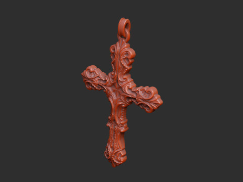 क्रॉस बारोक रिलीफ लेजर आर्टकैम प्रिंट नक्काशी एस्पायर गॉथिक 3D प्रिंट मॉडल