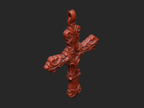 क्रॉस बारोक रिलीफ लेजर आर्टकैम प्रिंट नक्काशी एस्पायर गॉथिक 3D प्रिंट मॉडल