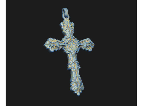 क्रॉस बारोक रिलीफ लेजर आर्टकैम प्रिंट नक्काशी एस्पायर गॉथिक 3D प्रिंट मॉडल