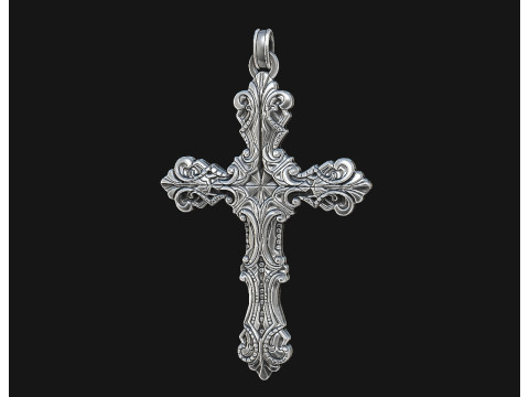 क्रॉस बारोक रिलीफ लेजर आर्टकैम प्रिंट नक्काशी एस्पायर गॉथिक 3D प्रिंट मॉडल