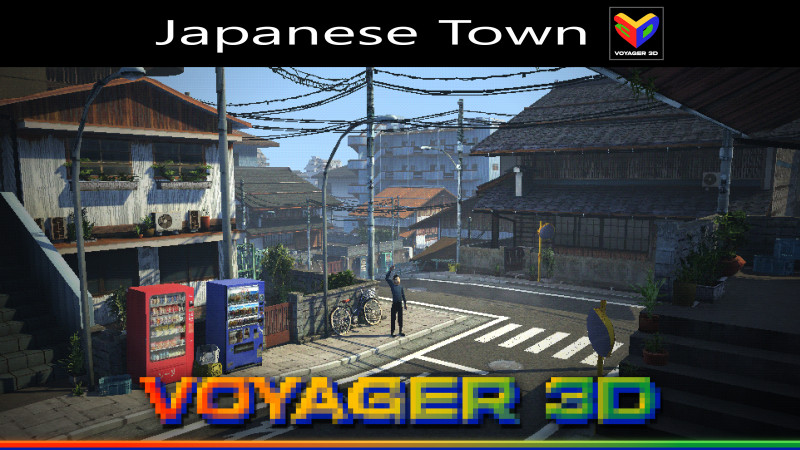 Retro Style Japanese Street 3D Модель .c4d .max .obj .3ds .fbx .stl .blend 