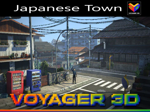 Retro Style Japanese Street 3D Model