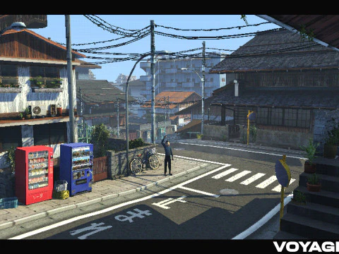 Retro Style Japanese Street 3D Model
