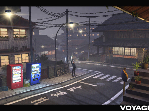 Retro Style Japanese Street 3D Модель