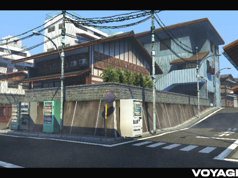 Retro Style Japanese Street 3D Модель