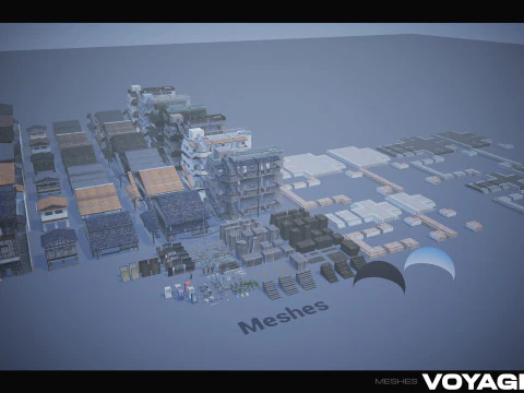 Retro Style Japanese Street 3D Model