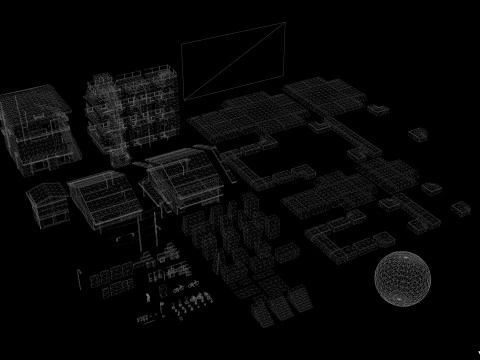 Retro Style Japanese Street 3D Model