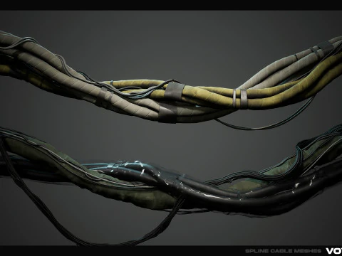 Spline-Kabelsatz Vol01 3D Modell