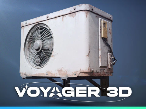 Condizionatore d'aria arrugginito Modello 3D