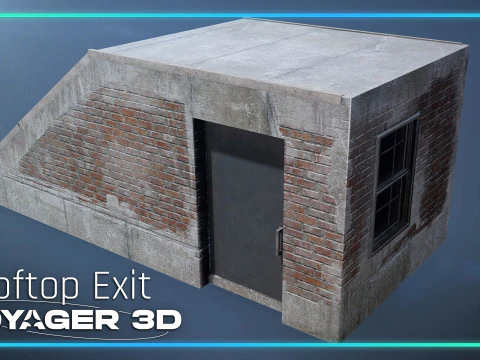 Вихід зі сходової клітки на даху 3D Модель