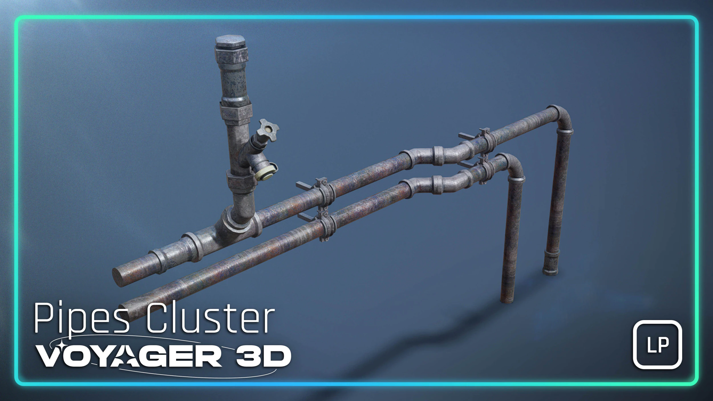 Pipe Cluster Wall Addon 3D Model .c4d .max .obj .3ds .fbx .stl .blend 